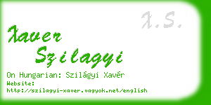 xaver szilagyi business card